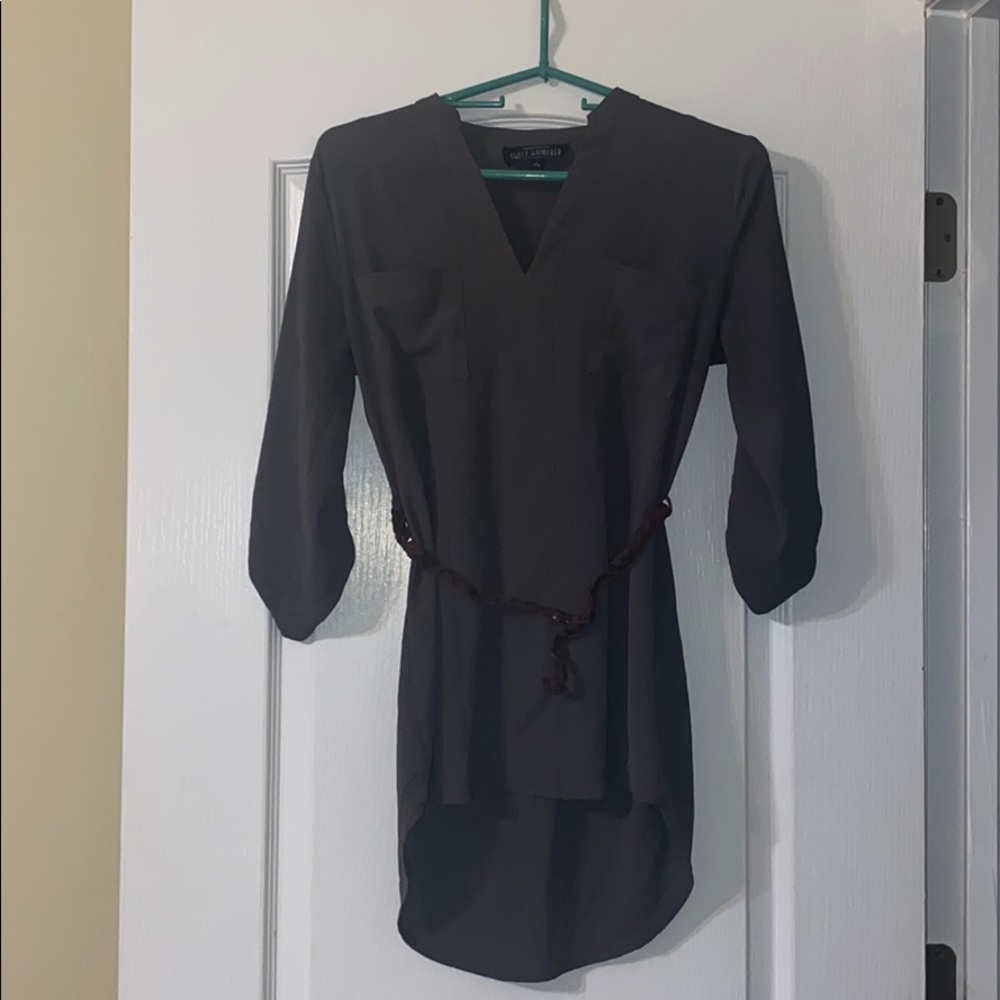 Charcoal tunic with belt